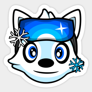 Skier Alaskan Malamute Brook Sticker